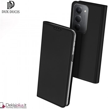 Dux Ducis Skin Pro dirbtinės odos dėklas - juodas (Xiaomi Redmi 15 4G)